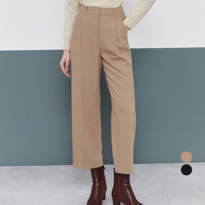 더아이잗 여성용 턱 디테일 테이퍼드핏 팬츠 INBA0SL08