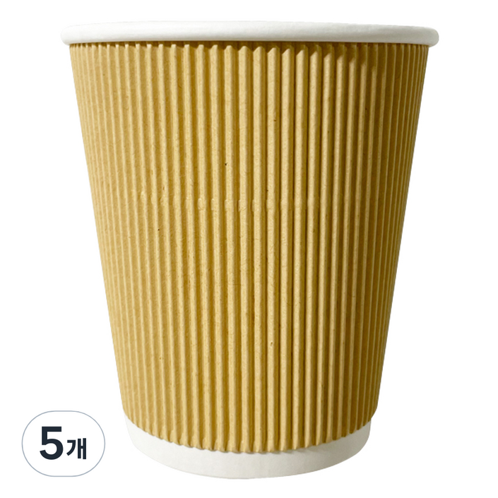 대한 3중 웨이브 크라프트 종이컵 240ml 아이보리, 5개, 50개입