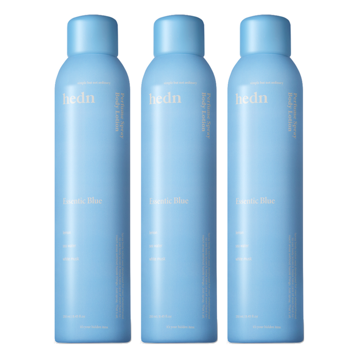 hedn 퍼퓸 스프레이 바디로션 에센틱 블루향, 250ml, 3개
