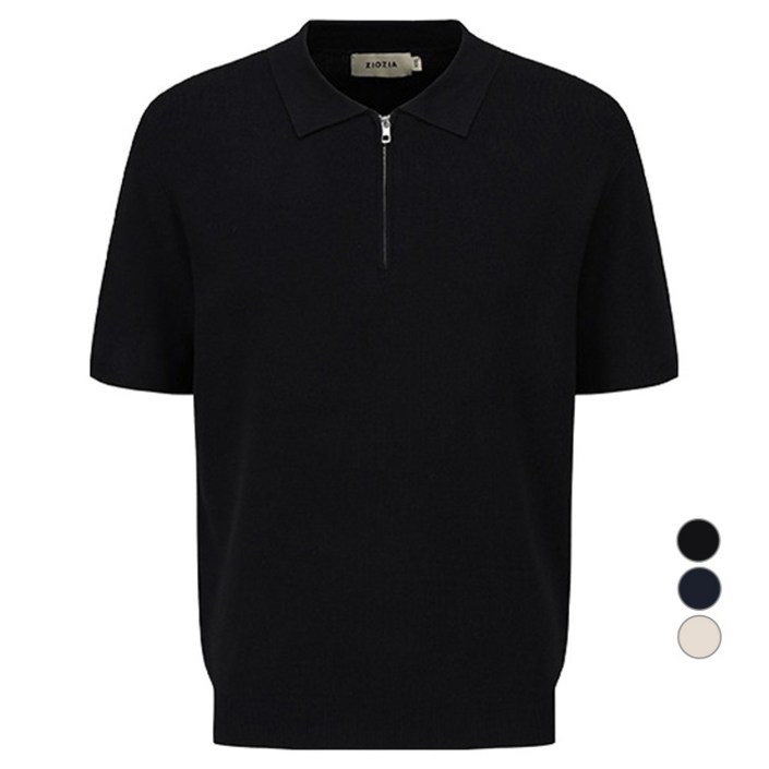 지오지아 남성용 미라쿨 반팔 반집업 카라 니트 AEF2EU1101