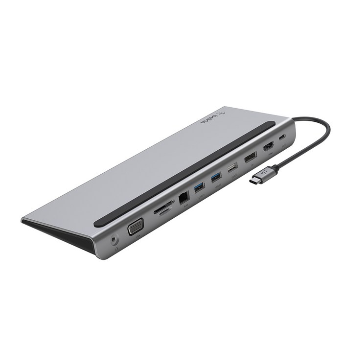 벨킨 connect USB C타입 11 in 1 멀티 포트 허브 독 INC004bt, 그레이, 1개