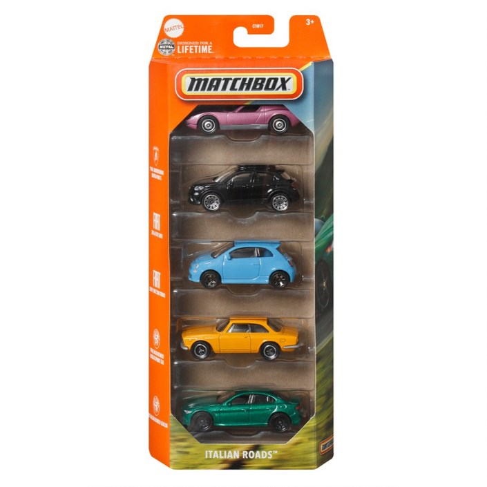 매치박스 베이직 5팩 1:64 어쏘트 C1817 미니카, 랜덤발송, 1개