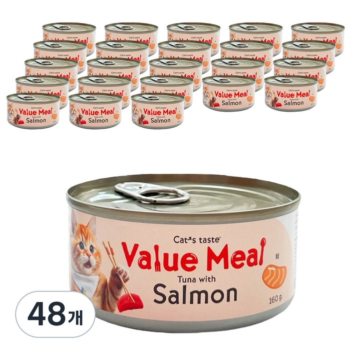 캣츠테이스트 고양이 밸류밀 캔, 48개, 160g, 혼합맛참치연어