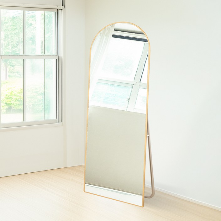 베라스코 대형 아치형 2in1 스탠드 벽걸이 전신거울, 골드