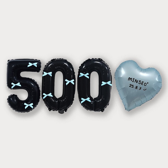 올리브파티 숫자 풍선  발레코어 리본 9p 레터링하트 세트