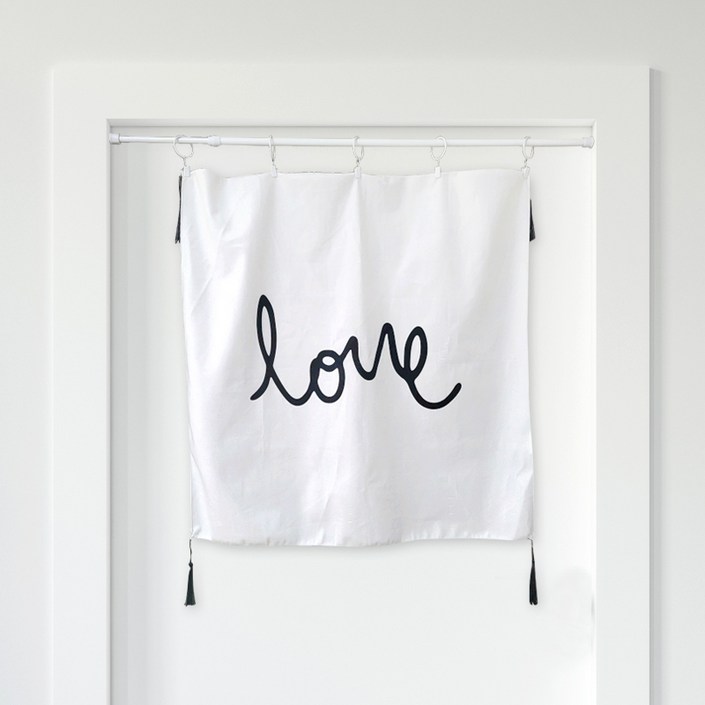 가리개커튼 러브테슬 세트 압축봉 13mm 4호  집게링 5p