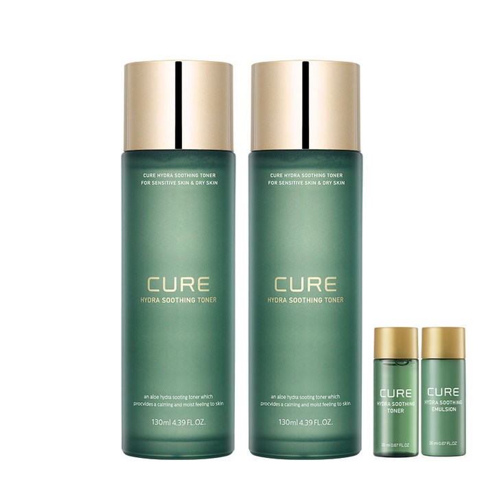 김정문알로에 큐어 하이드라 수딩 토너 130ml 2P 토너 20ml 1P 에멀젼 20ml 1P 김정문알로에 큐어 하이드라 수딩 토너 130ml 2P 토너 20ml 1P 에멀젼 20ml 1P