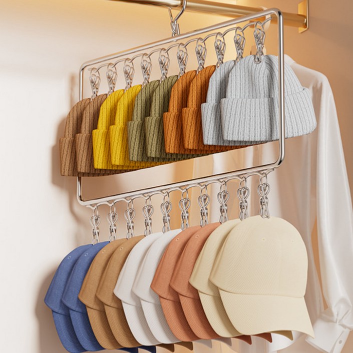 깔끔한 대량수납 다용도 모자걸이 20p