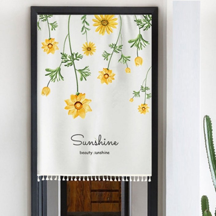 페어링 북유럽 패브릭 도어커튼 주방 욕실 가리개커튼 해바라기 시리즈