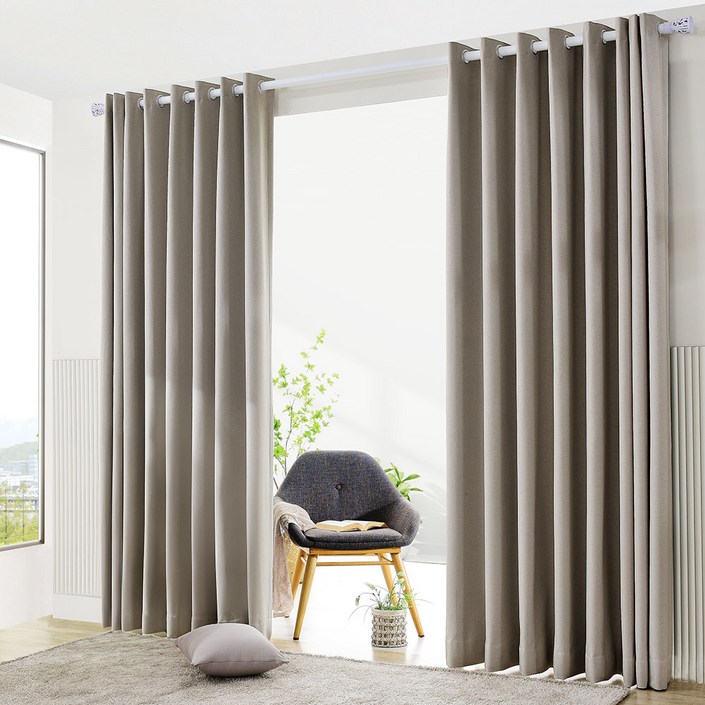 스마일데코 커튼봉에 끼우는 100프로 암막 형상기억 커튼 도톰한 사계절 열차단 방한방풍 거실 안방