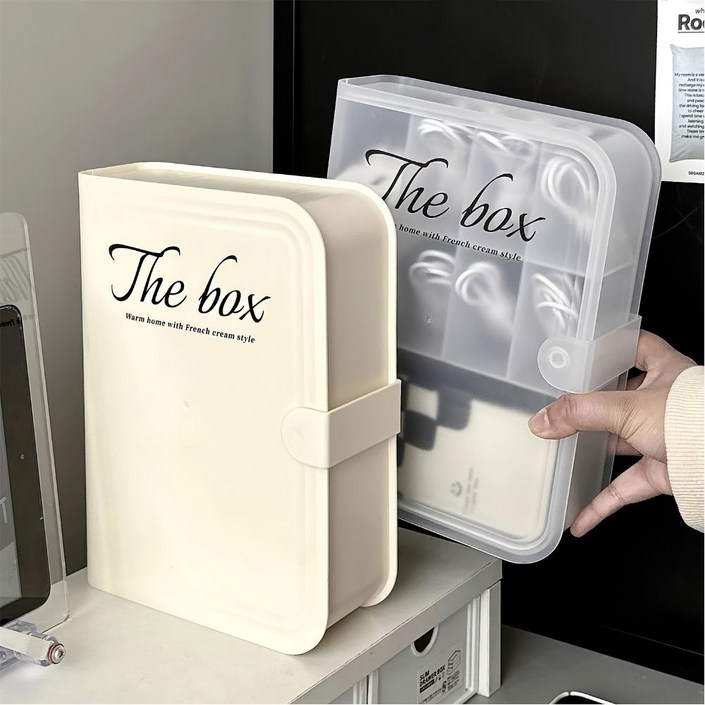 에센셜00 데이터 케이블 수납 정리함 책 모양 반투명