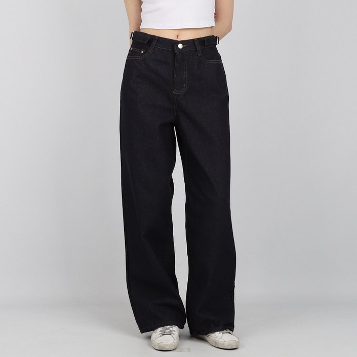 코너스톤 국내생산 여성 청바지 논페이드 비죠 와이드 W3D0251