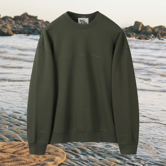 커스텀멜로우 SAY TOUCHE Khaki Setup Sweatshirt CWTAW24991KHX