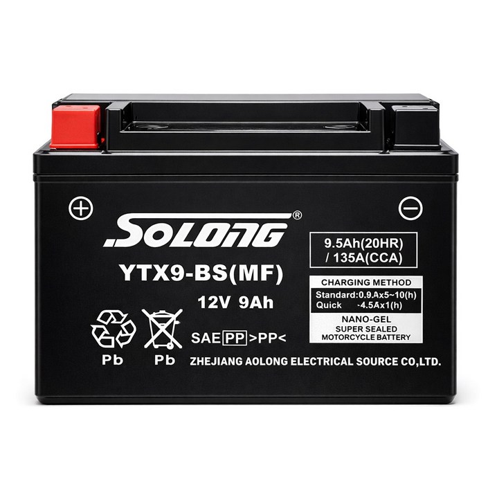 YTX9ABS 오토바이배터리 MF 무보수 소롱 12V 9AH 보이저125 조이맥스125 버그만125 그란투스125 시티에이스 딩크125 다운타운125 G5 포르테125, 1개, 본품