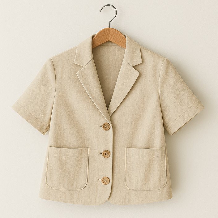 키토브 빅사이즈 반팔자켓 여성 캐주얼재킷 여름 린넨 오버핏 아우터