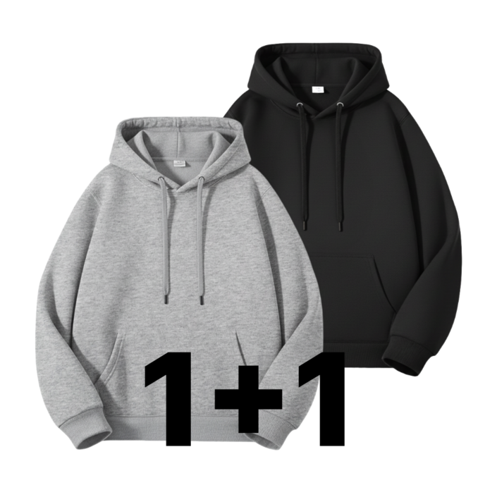 AnnLine 남녀공용 무지 오버핏 후드티