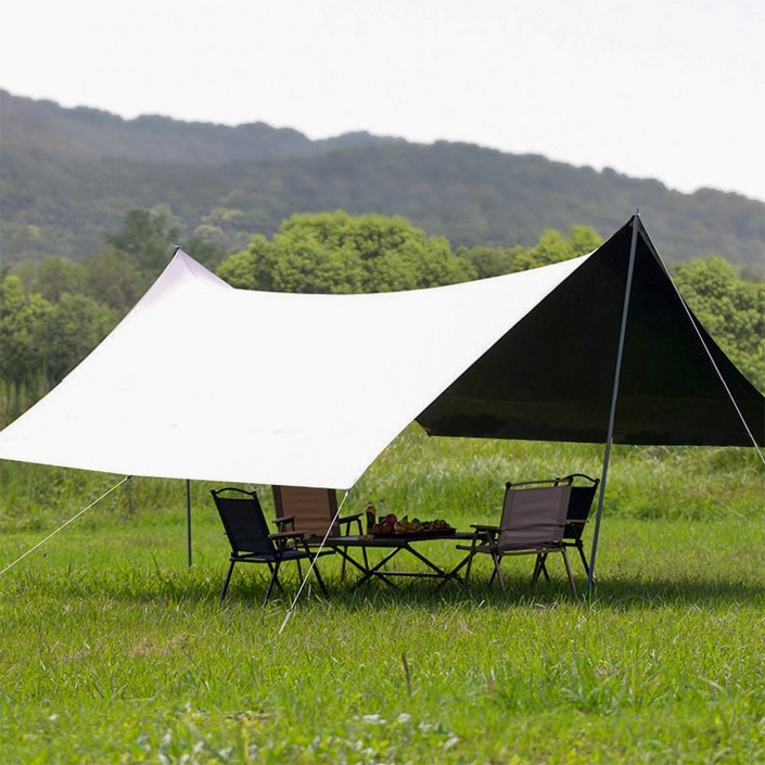 Sgirl 특대형 아웃도어 방수 캠핑타프 세트 블랙코팅타프 그늘막 500300240mm