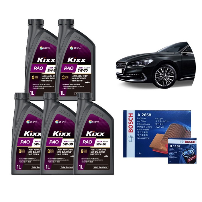 킥스파오 KIXX PAO 5W30 그랜저IG 엔진오일에어크리너오일필터 세트