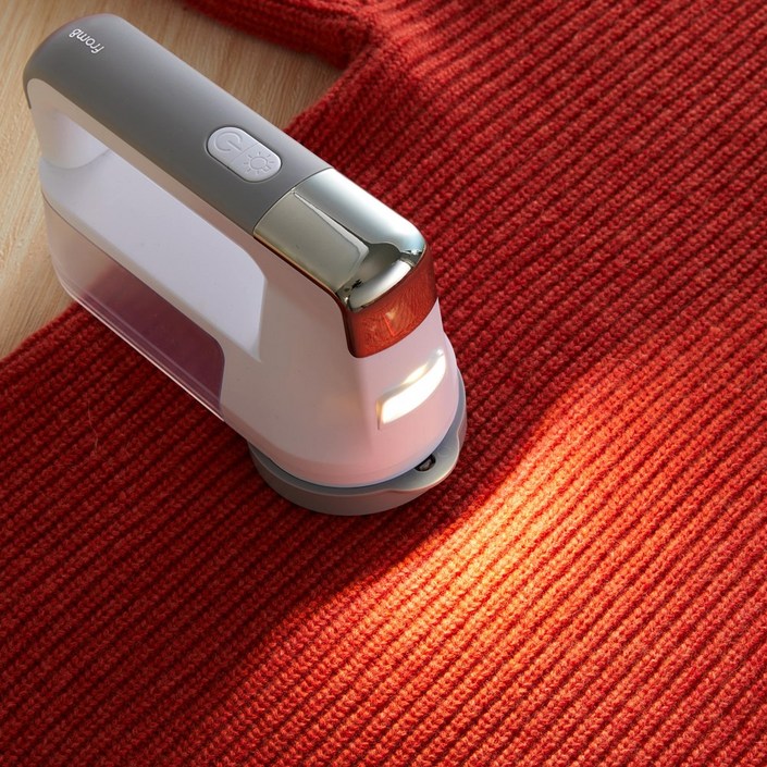 프롬비 보풀제거기 LED 프리미엄 휴대용 충전식 세탁소용 만능 6중날 높이조절 FF252, 화이트, FF252