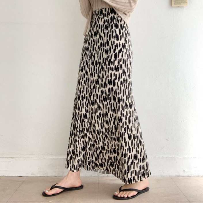 당일출고 플리츠 레오파드 밴딩 여름 롱 스커트 3color