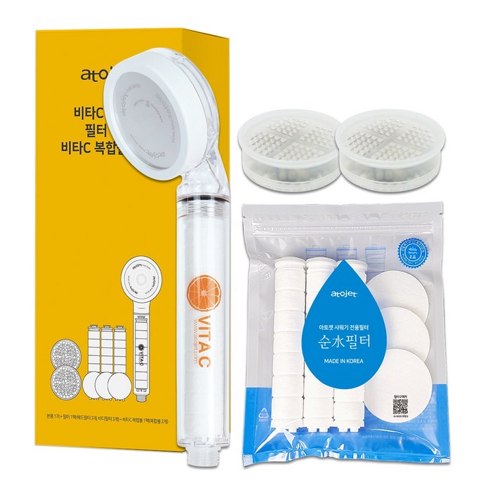 아토젯 비타C샤워기1개헤드필터3P바디필터3P비타C복합볼2P 세트, 1개