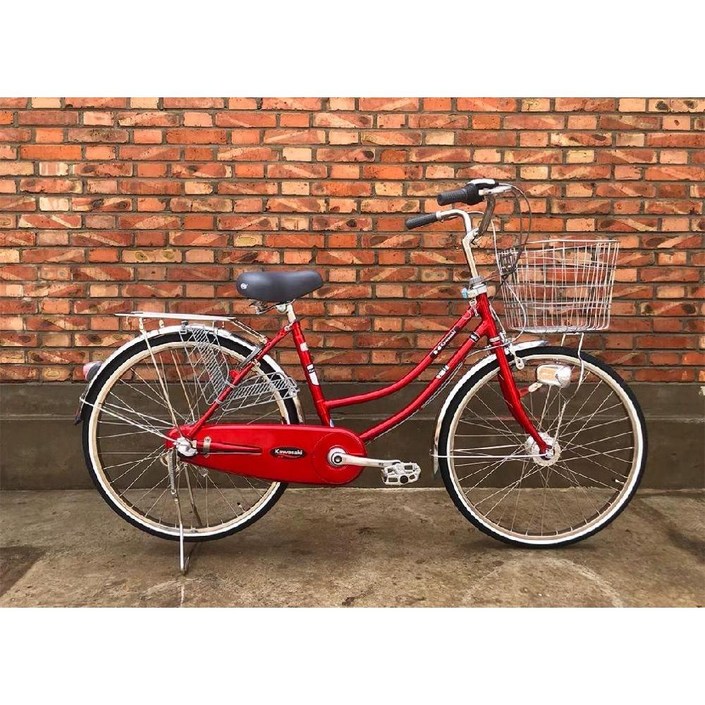 일본자전거 클래식 스타일 출퇴근 일본 남녀공용 24인치, 밝은 빨간색센서