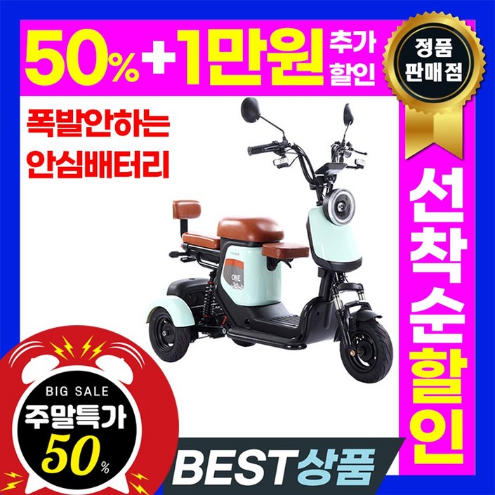 TNRJ 세발전기자전거 3인승 고급형 전기자전거 접이식 미니벨로 출퇴근 전동자전거 스쿠터, 퓨어 그린, 스틸 TNRJ 세발전기자전거 3인승 고급형 전기자전거 접이식 미니벨로 출퇴근 전동자전거 스쿠터, 퓨어 그린, 스틸
