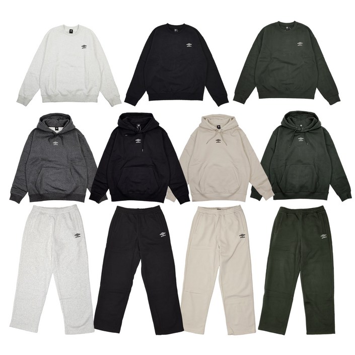 백화점 정품 엄브로 25FW 신상 스몰로고 기모 맨투맨 후드 티셔츠 조거팬츠 스트레이트 팬츠 13종 택1  스포츠양말