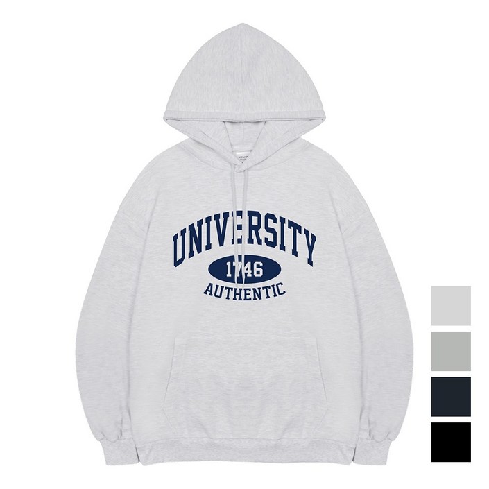 애즈낫 유니버시티 어센틱 빅로고 오버핏 후드티