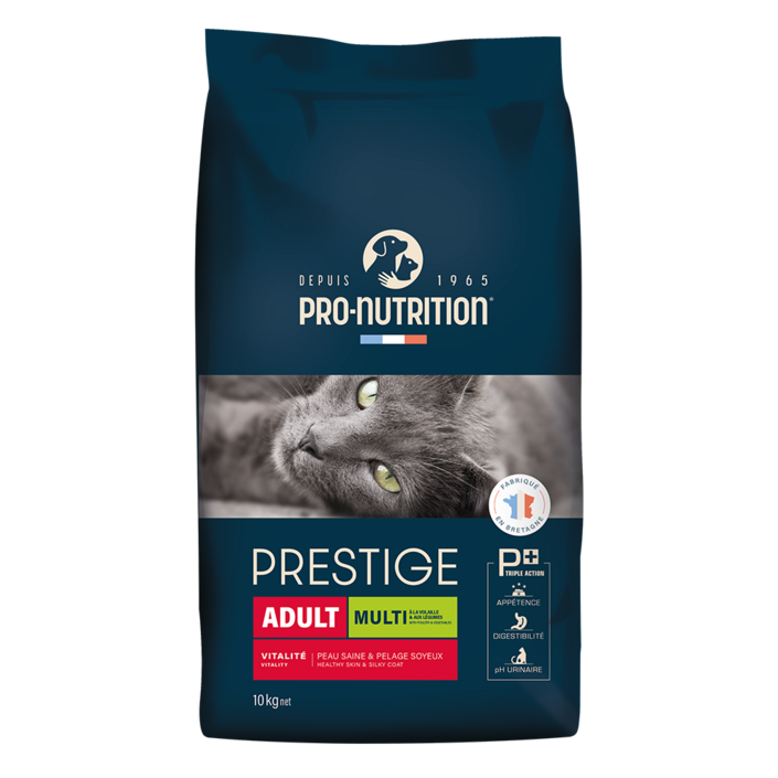PN 프레스티지 캣 멀티 어덜트 대포장 사료 기호성 좋은 고양이 건식 프랑스 사료 성묘 전연령, 10kg, 1개