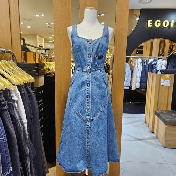 에고이스트 장식비조포인트플레어민소매데님원피스/ER1DO160_BP
