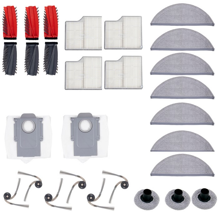 호환 로보락 S9 MaxV Ultra 3개월 소모품 메인 물걸레 브러쉬 필터 더스트백, 1개