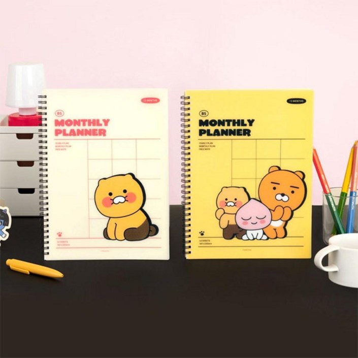 카카오프렌즈 2026년 B5 PP커버 먼슬리플래너 스케줄러 다이어리, 춘식이아이보리