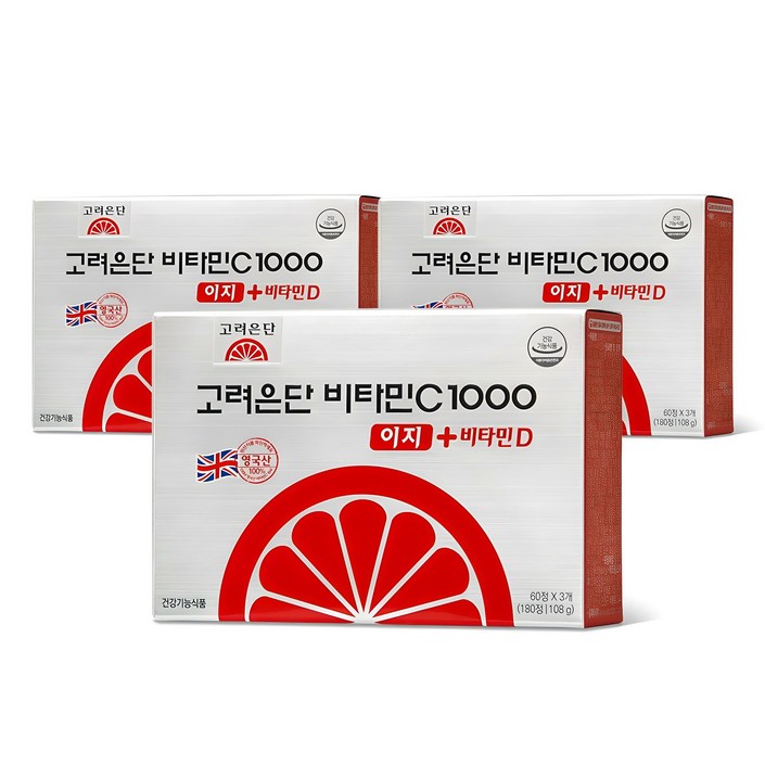 고려은단 비타민C1000 이지  비타민D, 180정, 3개