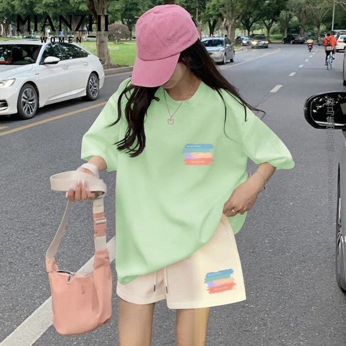 휠렉스 여성 신상 루즈핏 라운드넥 반팔 반바지 상하세트 YA46