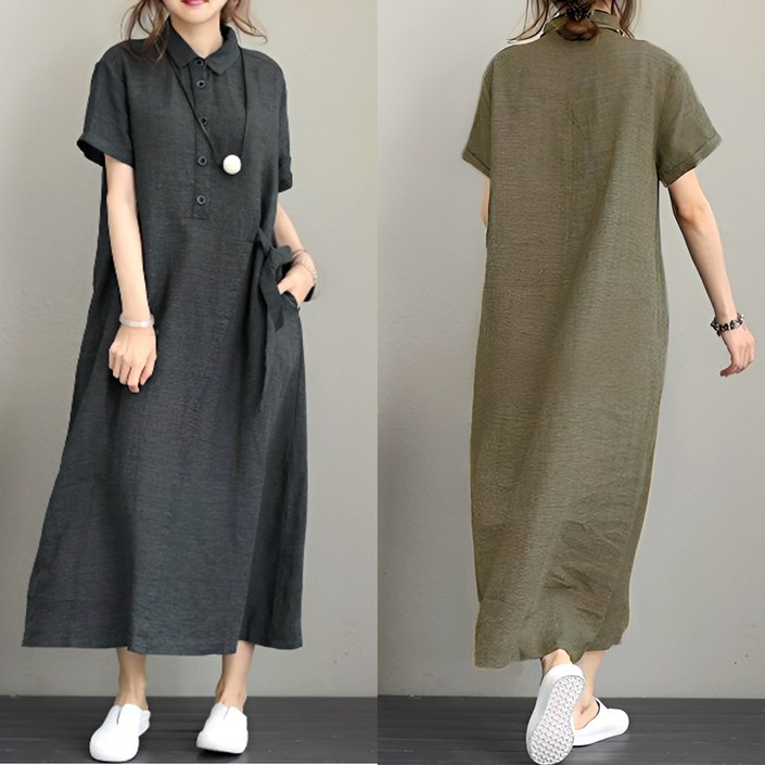 지애랑 여름 린넨 롱 원피스 빅사이즈 루즈핏