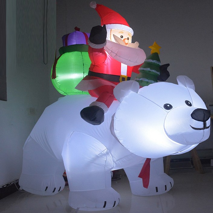 크리스마스 에어벌룬 장식 북극곰 산타 무빙 LED 소품 20230309