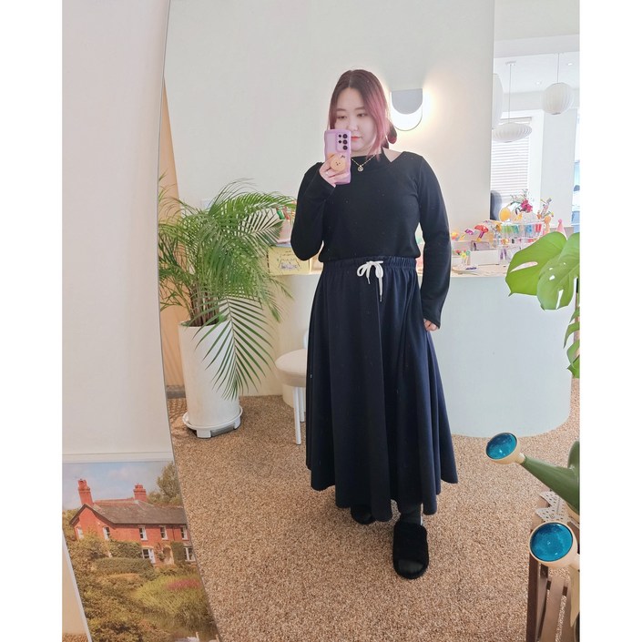 슬림 홀터넥 골지 티셔츠