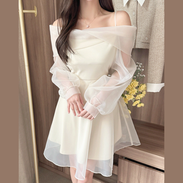 블랙홀제이 여성용 루피드 오간자 원피스