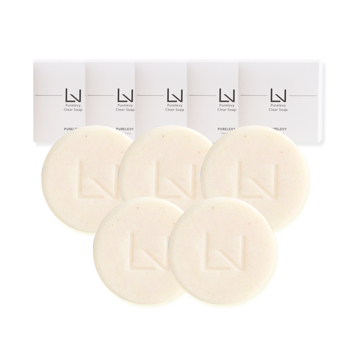 퓨어레비 클리어솝 각질제거 비누, 5개입, 100g