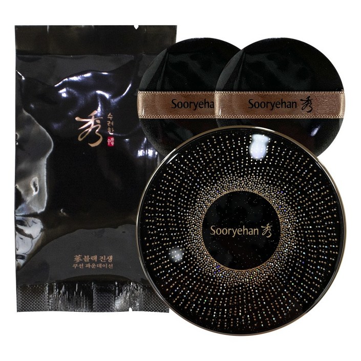 수려한 블랙 진생 쿠션 파운데이션 본품 15g + 리필 15g, 1개, 23호