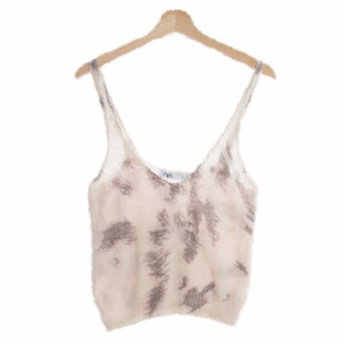 2370 자라 아이보리차콜 울혼방 브이넥뷔스티에니트 [L]