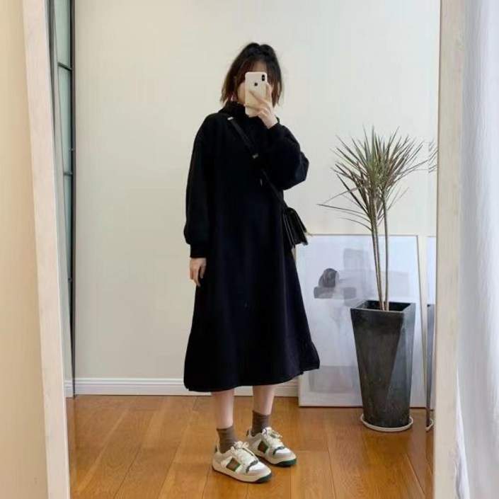 시연 가을 겨울 후드 원피스 슬림 루즈핏 긴팔 티셔츠 시연 가을 겨울 후드 원피스 슬림 루즈핏 긴팔 티셔츠