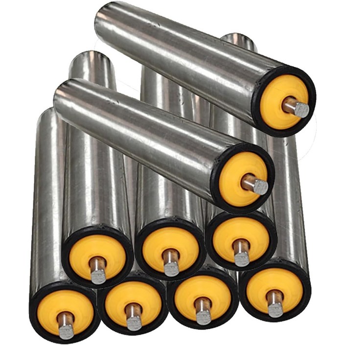 9 팩 변속기 교체 부품 가정용 DIY 및 산업용 다이아몬드 내구성 컨베이어 롤러 25 38 50 60 노란색 나일론 엔드 캡 무동력 롤러9 PCS D125mm