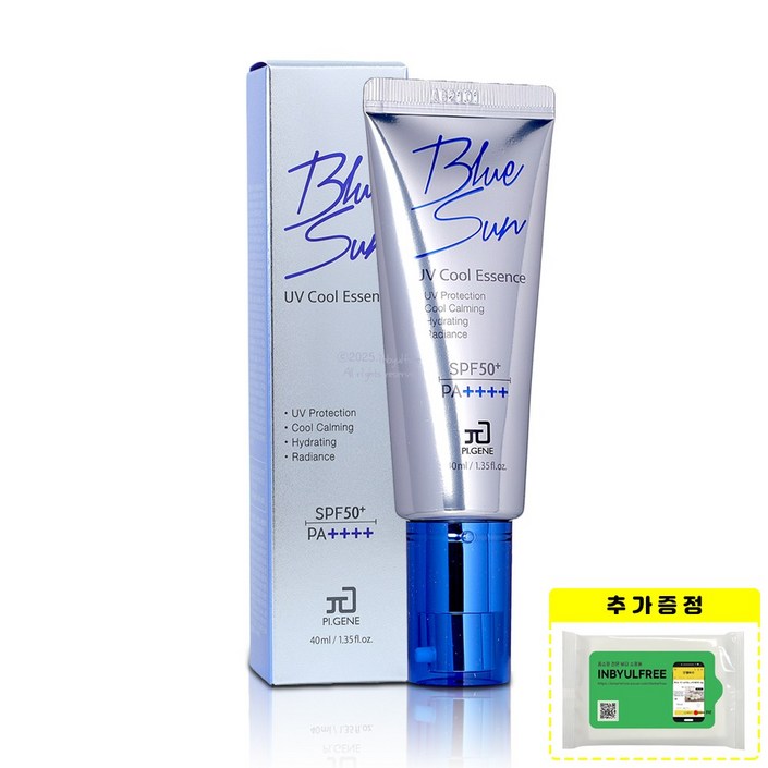 파이온텍 파이진 블루선 유브이 쿨 에센스  인별프리 물티슈 10매