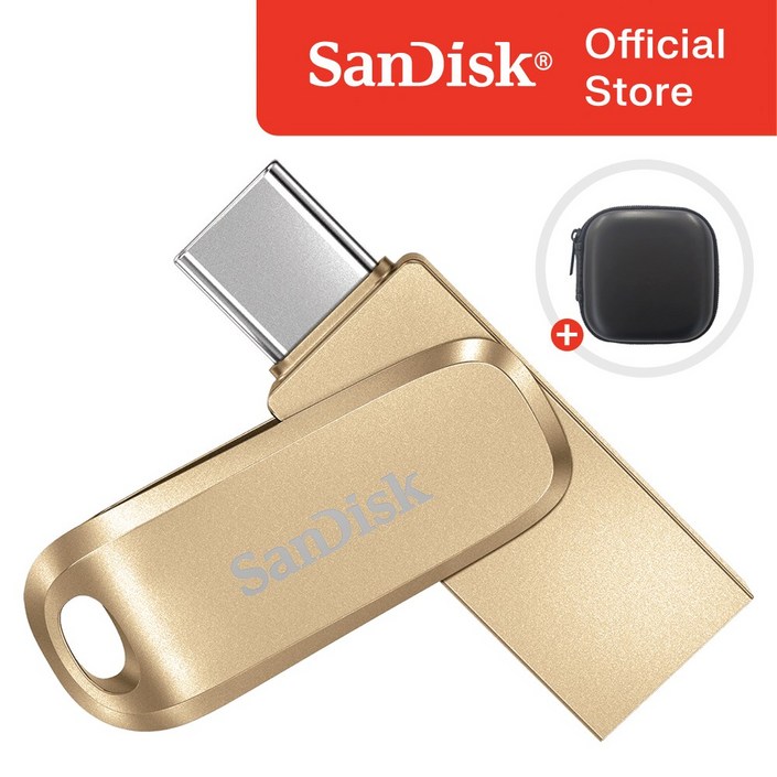 샌디스크 USB 메모리 C타입 OTG USB SDDDC4  USB 케이스 증정, 골드, 512GB, 1개