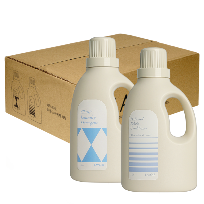 라브아 퍼퓸 초고농축 섬유유연제세제 1.5L 런드리 2종 세트, 1개, 1.5L