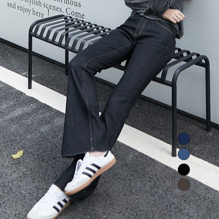 엘블로썸 여성 겨울기모 히든밴드 스판좋은 부츠컷 청바지