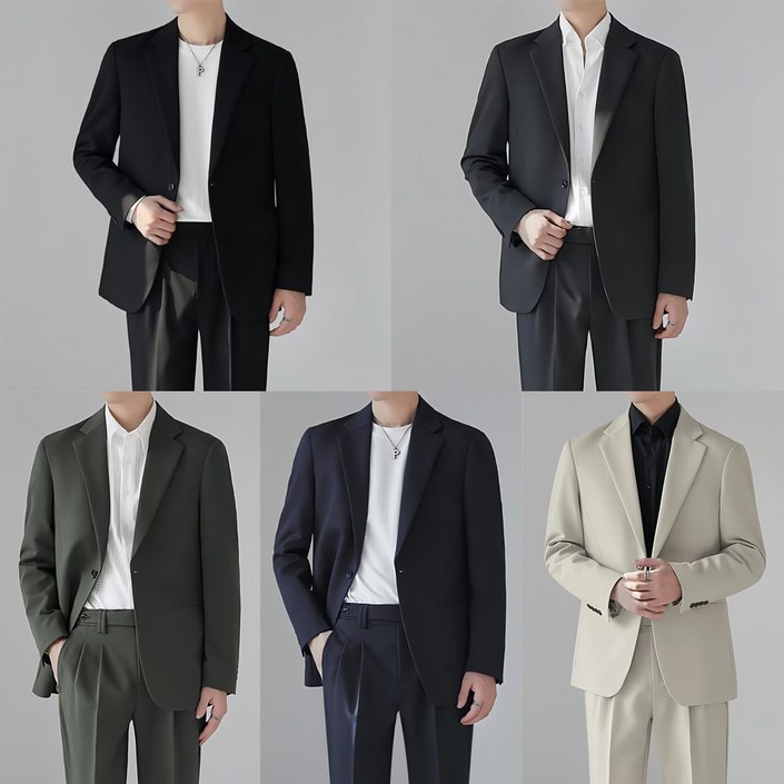 대여 데니안 클래식 단색 남자 정장세트자켓바지