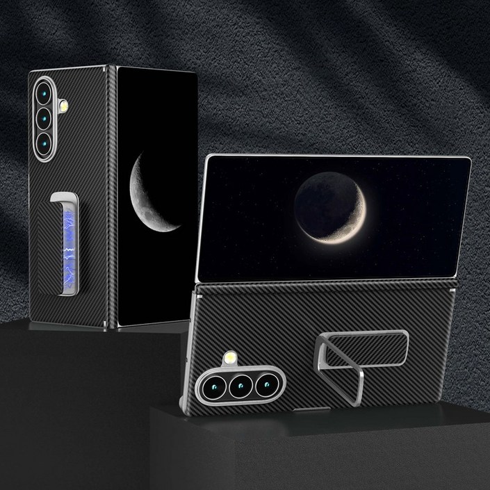 YINUO 갤럭시 Z 폴드 천연 가죽 슬림 그립 360도 각도 조절이 거치대 듀얼 중축 힌지 보호 후면 케이스